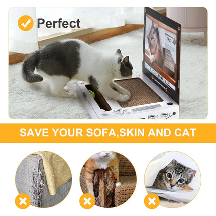 Cat Scratching Board Laptop - top view displaying full laptop design scratcher
