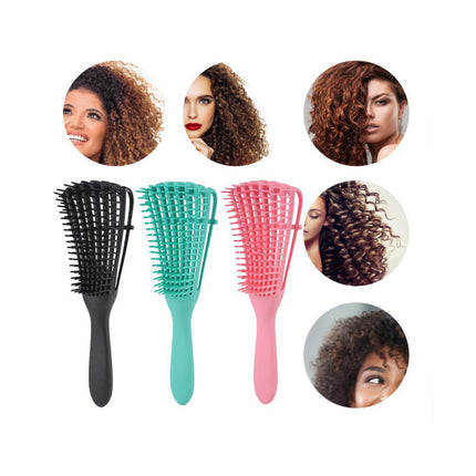 Close-up of hair detangling brush bristles for pain-free detangling