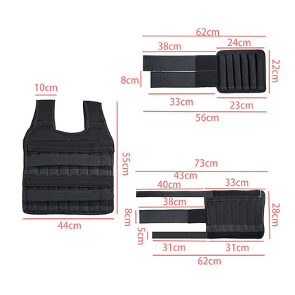 Adjustable weighted vest weight plates and loading system close-up detail