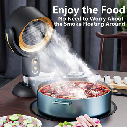 Portable Range Hood Purifier control panel with power settings and filter indicators