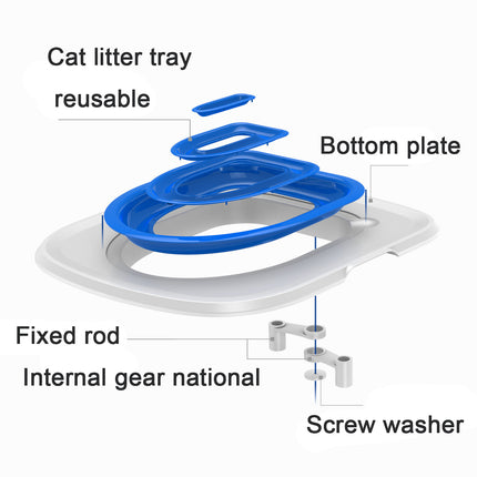 Cat toilet trainer tray with removable rings for progressive potty training
