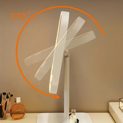 USA-CALI LumiGlow LED Makeup Mirror side profile and stand design