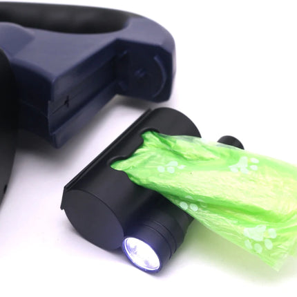 Retractable pet leash with LED light illuminated for nighttime visibility