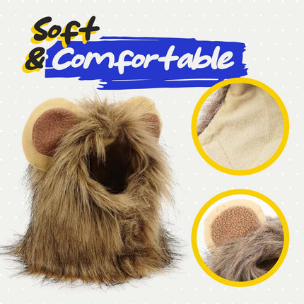 USA CALI Cat Lion Mane costume close-up detail - fits cats and small dogs