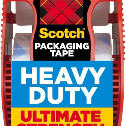 Heavy Duty Clear Shipping Packing Tape with Dispenser, 1.88 in. x 27.7 yd.