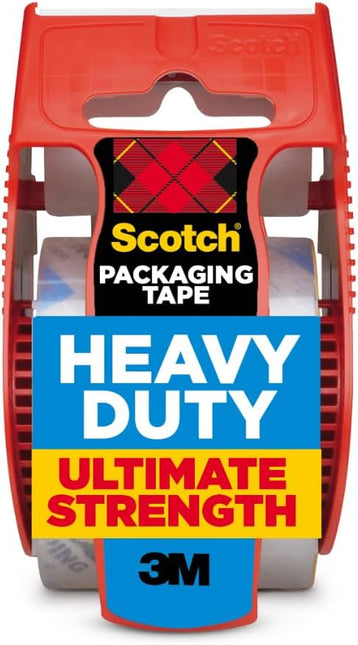 Heavy Duty Clear Shipping Packing Tape with Dispenser, 1.88 in. x 27.7 yd.