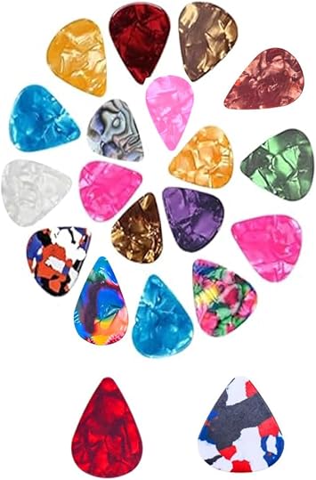 20 Pack Colorful Celluloid Guitar Picks with Storage Box