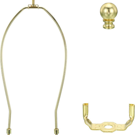 12 Inch Gold Tone Lamp Harp Kit with Finials