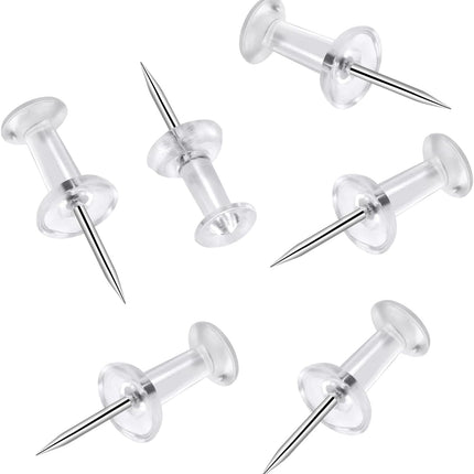 200 Pcs Clear Push Pins Tacks for Bulletin Boards