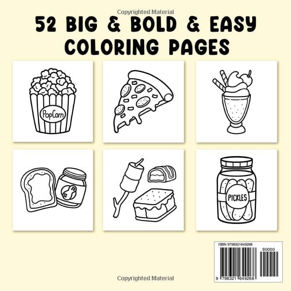 Food Drink & Sweets Bold & Easy Coloring Book