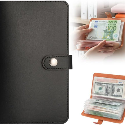 100 Envelope Savings Challenge Book, A6 Cash Budget Binder - Black