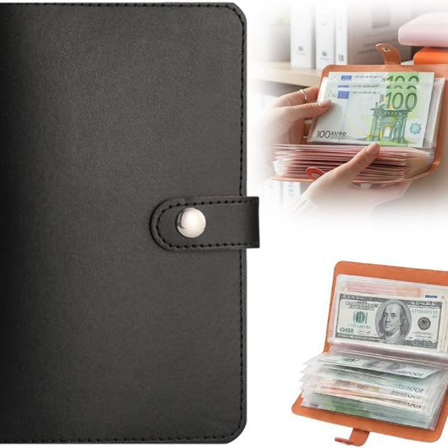 100 Envelope Savings Challenge Book, A6 Cash Budget Binder - Black