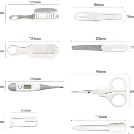 Baby Grooming Kit, Infant Safety Care Set in Grey White