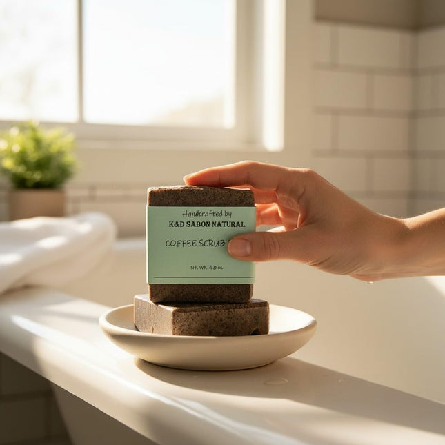 HomeChef ChefDelHogar K&D Coffee Scrub Soap - Natural Exfoliating Bar with Coffee Grounds & Kaolin — Kitchen & Home