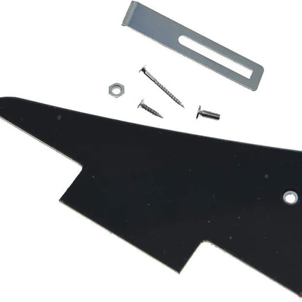 Black 3-Ply LP-Style Guitar Pickguard with Chrome Bracket