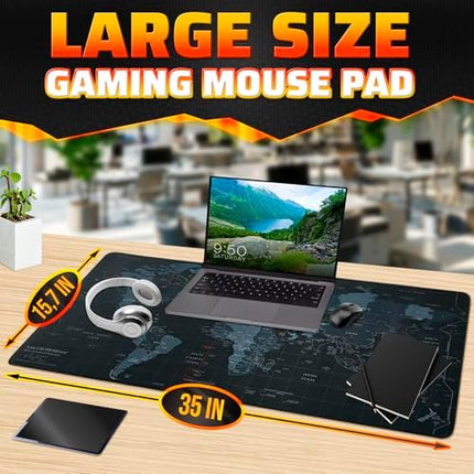 XL mouse pad - desk setup with keyboard