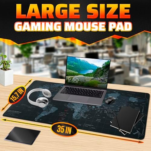 XL mouse pad - desk setup with keyboard