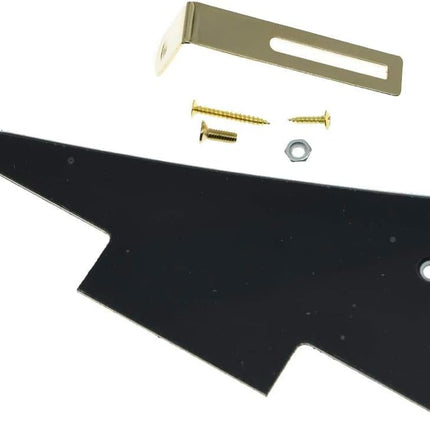 Black 3-Ply LP Guitar Pickguard with Gold Bracket