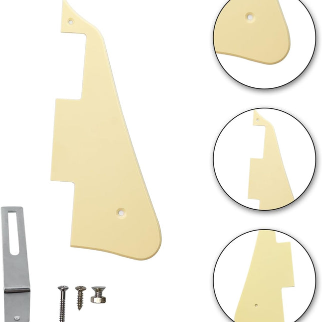 Cream 1-Ply Electric Guitar Pickguard with Chrome Bracket