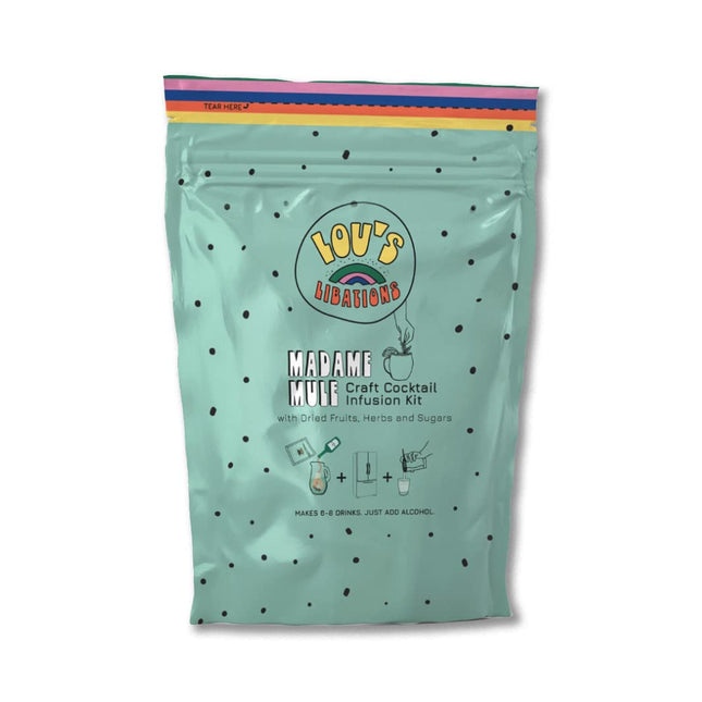 Lou's Libations Craft Cocktail Infusion Kits, Handcrafted Cocktail Mix with Dried Fruits & Spices, Party Gifts for Women & Men (1 Pouch of Madame Mule Mixology Tastes like Moscow Mule, 6-8 Drinks)