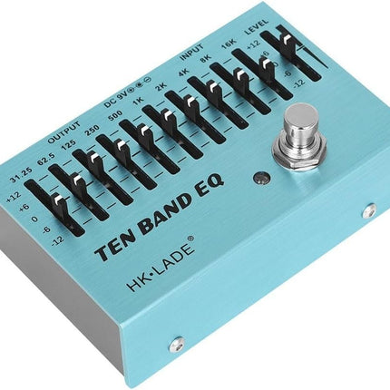 10-Band Graphic Equalizer Guitar Effect Pedal, Blue