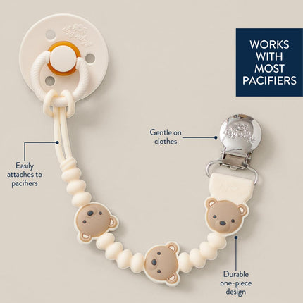 Silicone Pacifier Clip with Bear Character