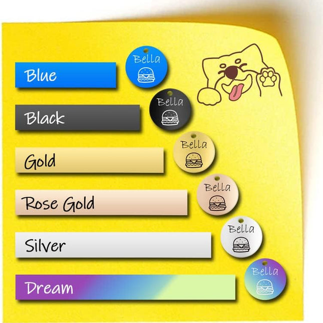Personalized Pet ID Tags with Engraved Name Details