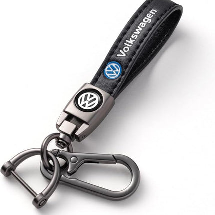 Leather Car Keychain Keyring with Car Key Lanyard