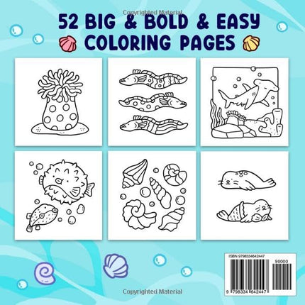 Ocean Scene Coloring Book for Adults and Kids