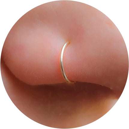 Gold Nose Ring - Tiny Thin 20 Gauge 7mm 14k Gold Filled Nose Hoop