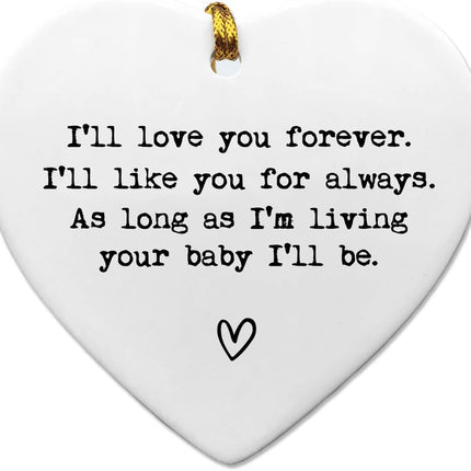Mom Keepsake Ceramic Heart Ornament