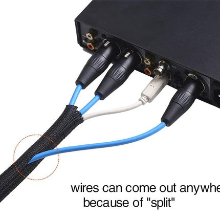 10 ft Black 1/2 Inch Split Cable Sleeve Cord Protector