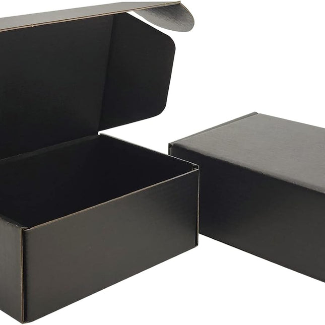 6 x 4 x 2 Inch Black Corrugated Mailer Boxes, Set of 50