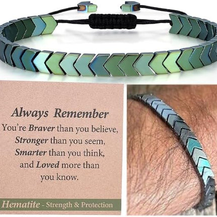 Hematite Bracelet for Men, Teens, and Boys