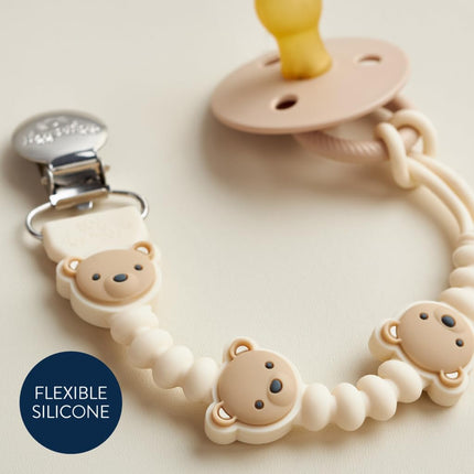 Silicone Pacifier Clip with Bear Character