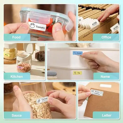 Nelko P21 label maker in use organizing pantry