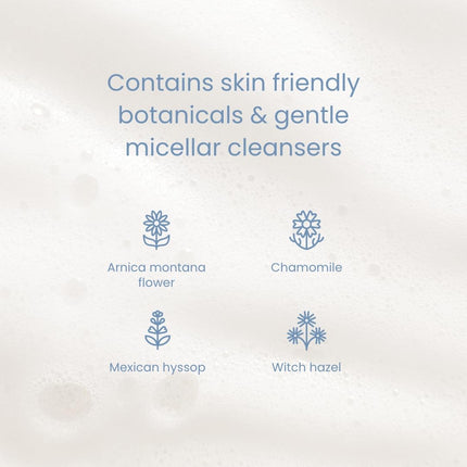 Clean Cheeks Baby Micellar No-Rinse Foam Cleanser with Chamomile, Witch Hazel, Arnica Montana, Skin Barrier Supporting, 3.4 oz