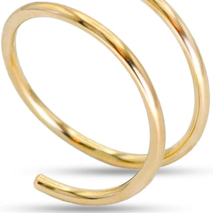 14k Gold Filled 20G Double Hoop Nose Ring, 8mm Spiral