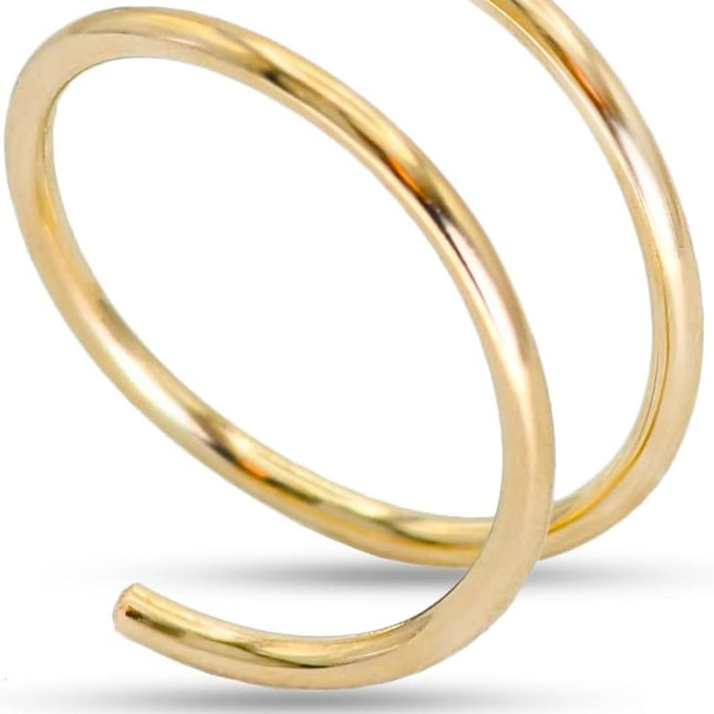 14k Gold Filled 20G Double Hoop Nose Ring, 8mm Spiral