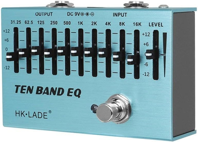 10-Band Graphic Equalizer Guitar Effect Pedal, Blue