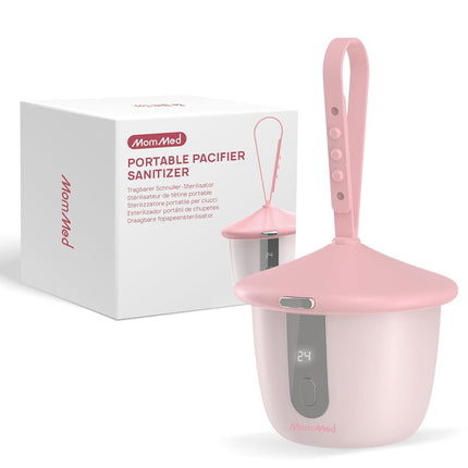 Portable Pink Pacifier Sanitizer with Smart Display