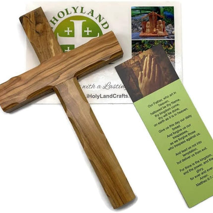 SourceToHome FuenteACasa Olive Wood Wall Cross from Bethlehem, Wall Hanging Wooden Crosses for Wall — Home & Lifestyle