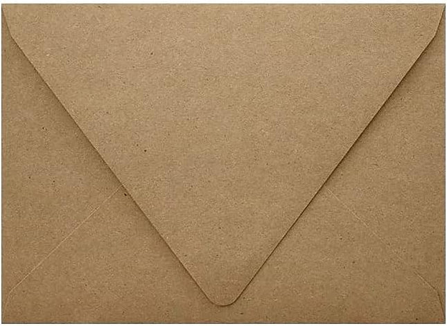 A9 Contour Flap Invitation Envelopes, 5 3/4" x 8 3/4", Grocery Bag Brown, 70 lb Text, 50 Count