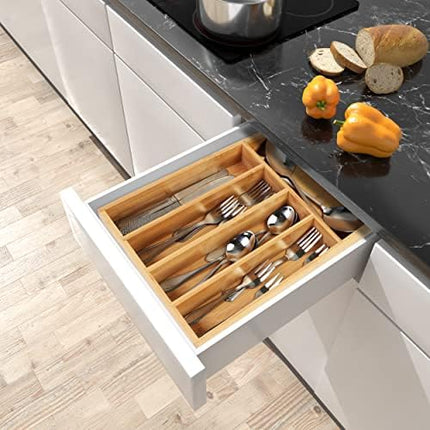 Utopia Kitchen bamboo drawer organizer natural eco-friendly material