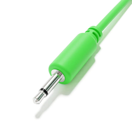 5-Pack Green Mono Modular Patch Cables, 3.5mm TS, 10 cm