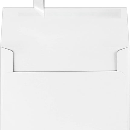 A7 Bright White Peel & Press Invitation Envelopes, 5 1/4 x 7 1/4 in, 32 lb, 50 Count