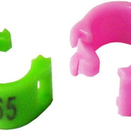 100-Piece White Numbered Plastic Bird Leg Bands, 5mm Clip-Snap Rings