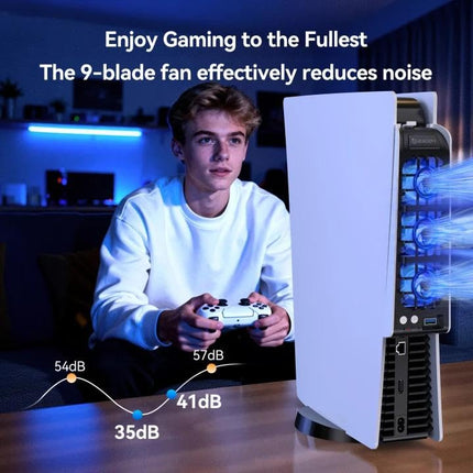 White Console Cooling Fan with Auto Speed and USB 3.0 Port