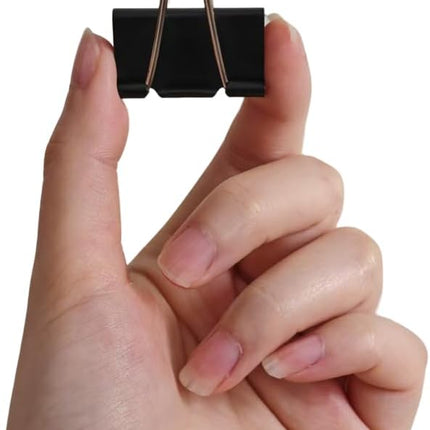Sturdy Medium Black Binder Clips, 1.25 Inch, 96 Count