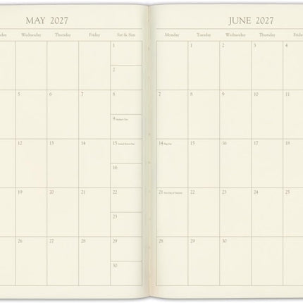 Leather Desk Weekly Monthly Planner 2027
